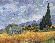 Vincent Van Gogh A Wheatfield,with Cypresses oil painting on canvas